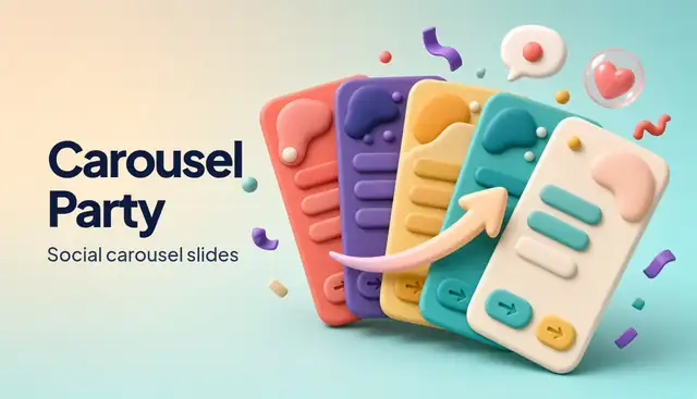 Carousel Party: social media template preview