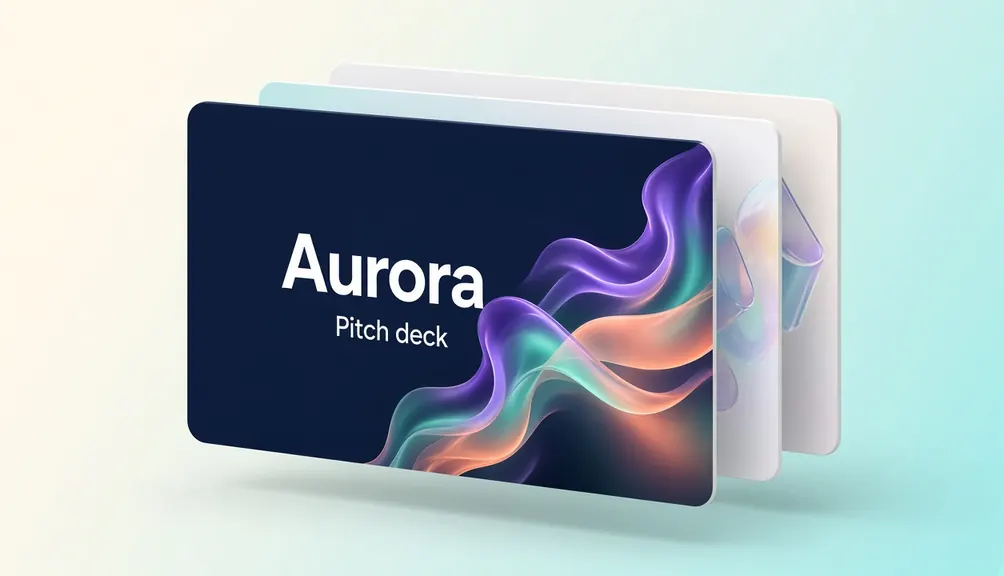 Illustrated preview of the Aurora pitch deck presentation template