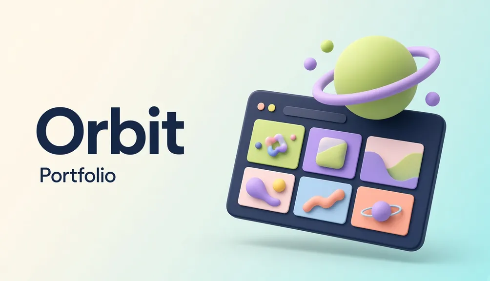 Illustrated preview of the Orbit portfolio website template