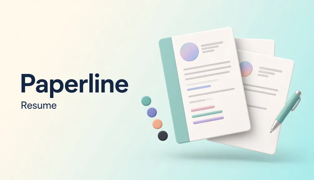 Illustrated preview of the Paperline resume and cover letter template
