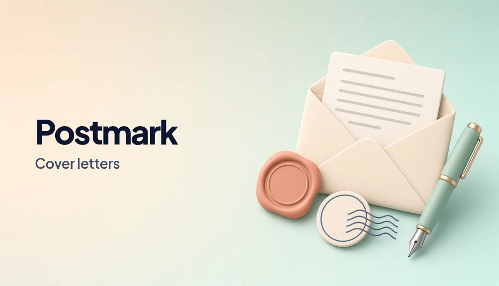 Illustrated preview of the Postmark cover letter template
