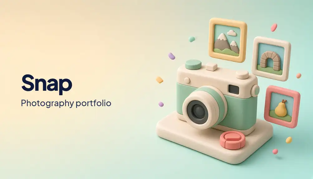 Illustrated preview of the Snap photography portfolio template
