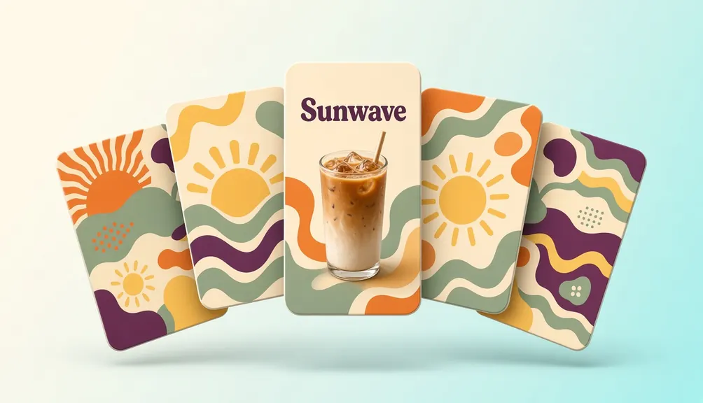 Illustrated preview of the Sunwave social media template kit