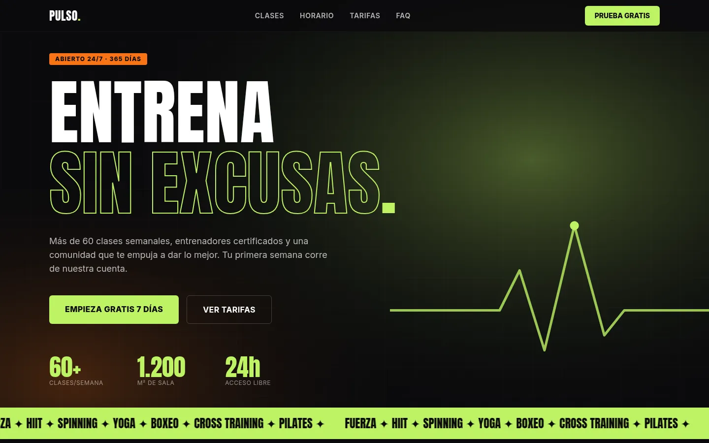 Gym template (Pulso Fitness)